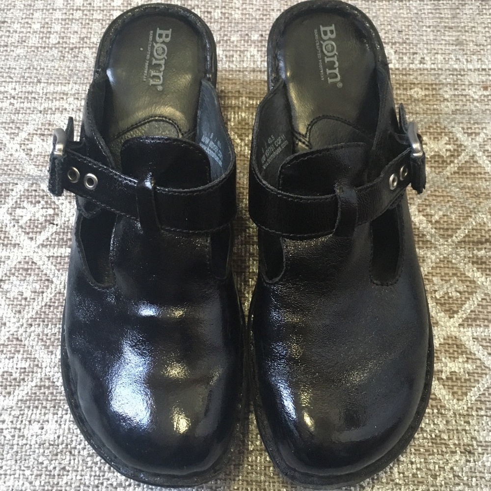 Born Leather Mary Jane Clogs